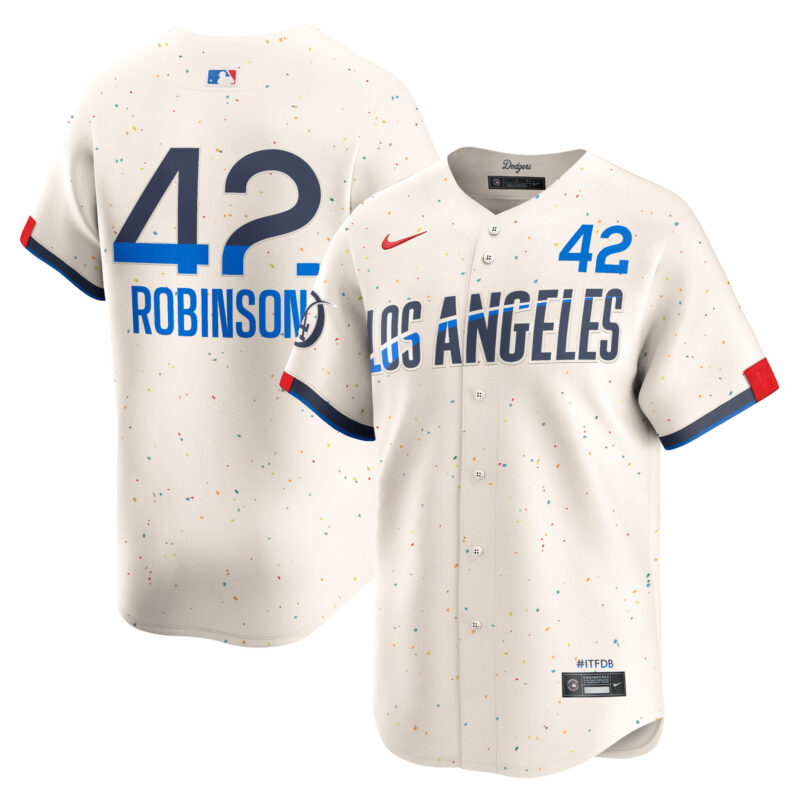 Jackie Robinson Los Angeles Dodgers Nike 2024 City Connect Limited Player Jersey - Cream
