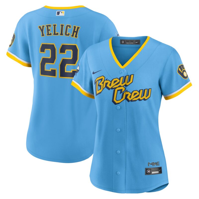 Christian Yelich Milwaukee Brewers Nike Women's City Connect Replica Player Jersey - Powder Blue