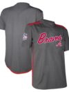 Atlanta Braves Stitches Team V-Neck Jersey - Charcoal