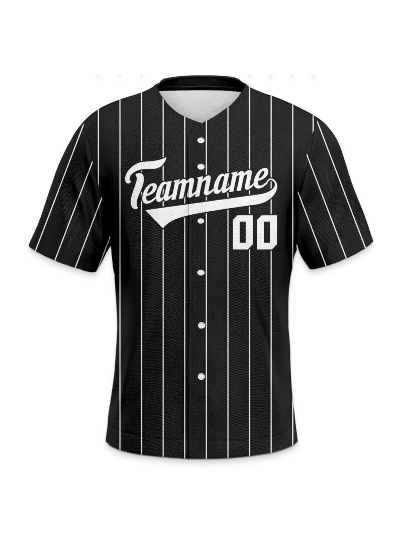Black Pinstripe Modern Jersey - Sleek Name & Number Option - Image 4