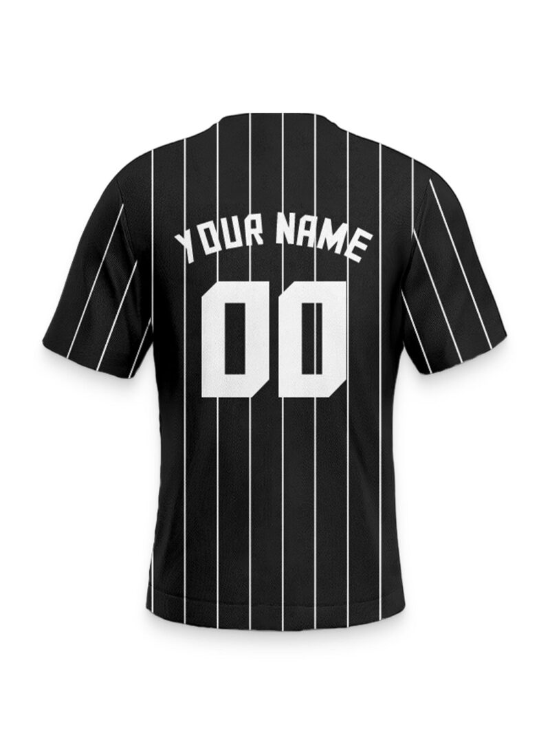 Black Pinstripe Modern Jersey - Sleek Name & Number Option - Image 5