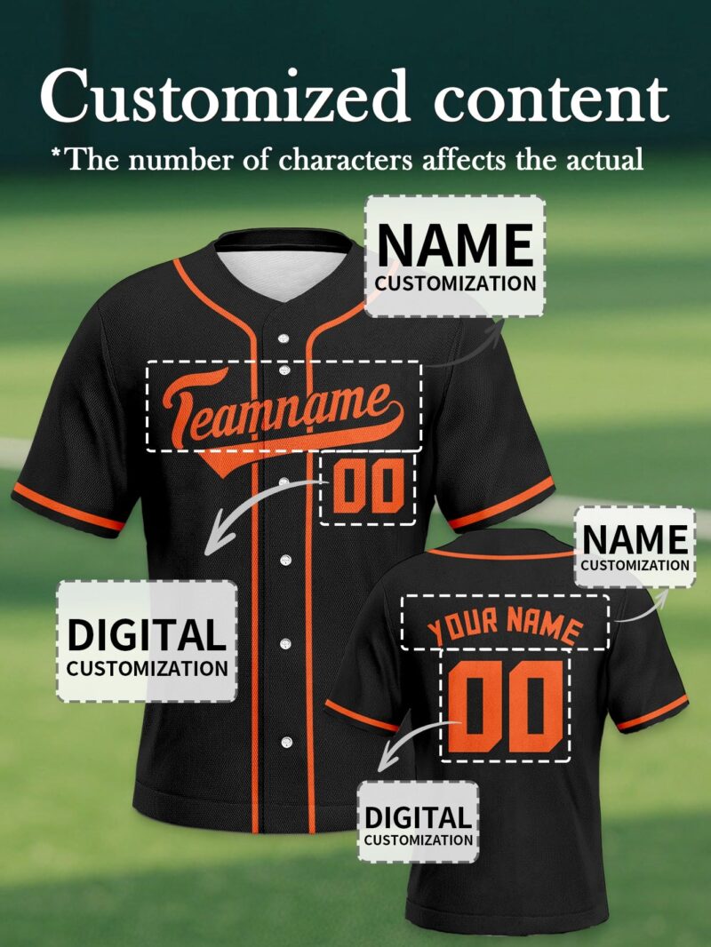 Black/Orange Baseball Jersey - San Francisco Giants Custom Design