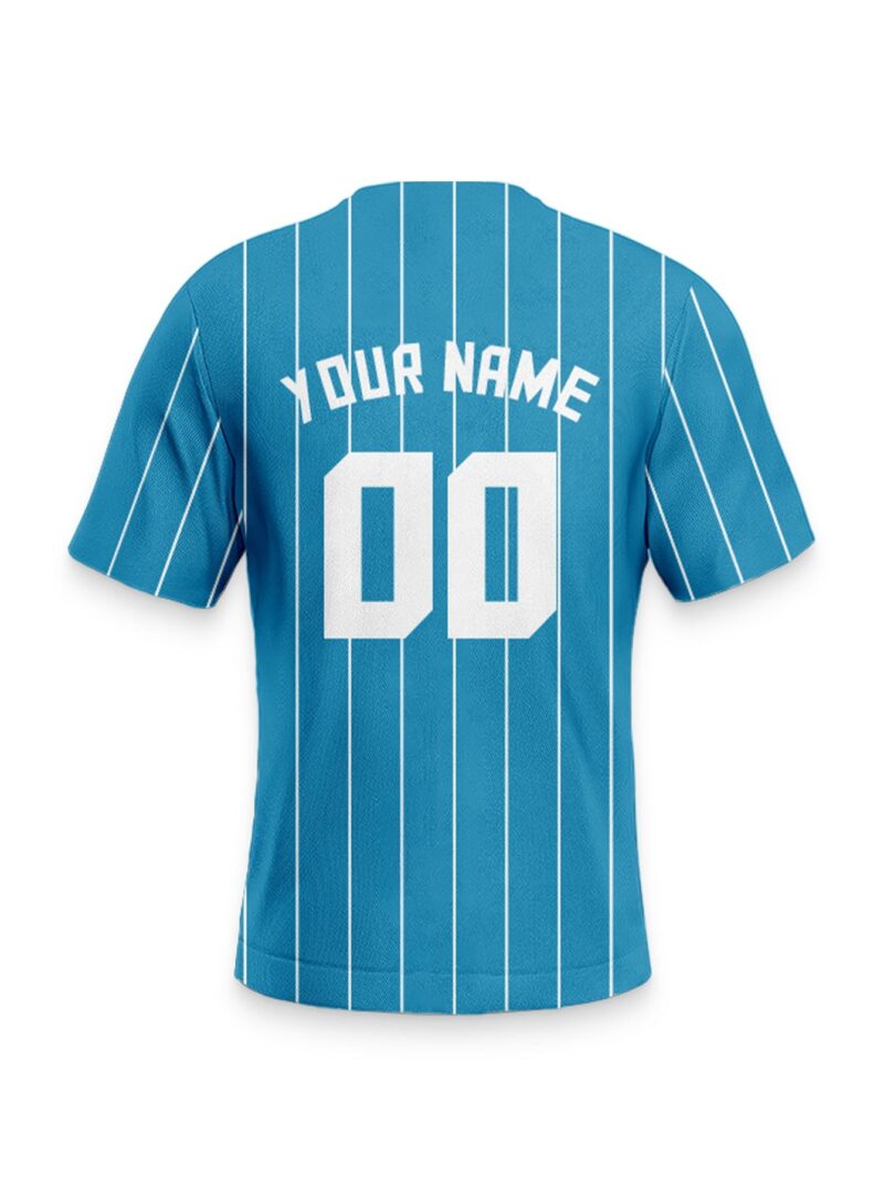 Blue Pinstripe Baseball Jersey - Personalized Name & Number - Image 5