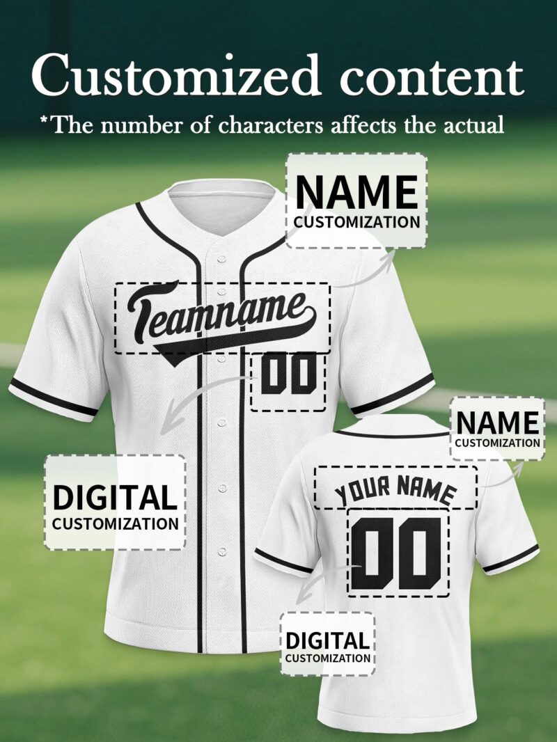 Classic Black & White Baseball Top - Chicago White Sox Custom Design
